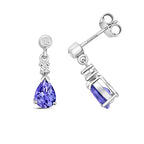 Breichledau Tanzanite a Diemwnt Aur Gwyn 9ct 1.6CT