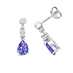 Breichledau Tanzanite a Diemwnt Aur Gwyn 9ct 1.6CT