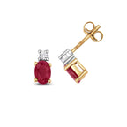 9ct Yellow Gold Ruby and Diamond Earrings 1CT