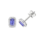 9ct White Gold Tanzanite and Diamond Earrings 0.630+0.170CT