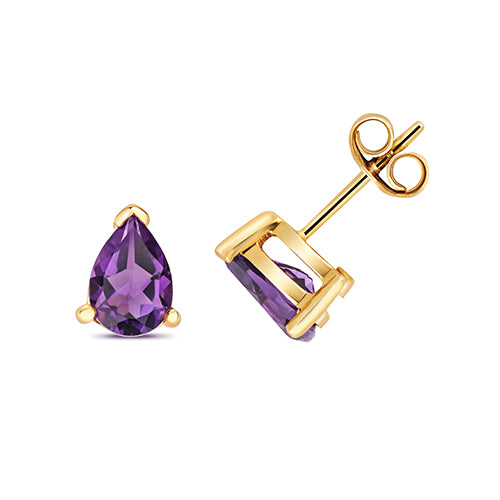 9ct Yellow Gold Amethyst Earrings 0.24CT