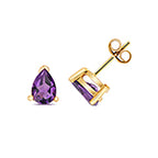 9ct Yellow Gold Amethyst Earrings 0.24CT