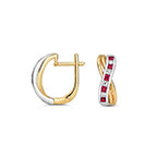 9ct Yellow Gold Ruby and Diamond Earrings 0.700+0.080CT