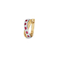 9ct Yellow Gold Ruby and Diamond Earrings 0.700+0.080CT