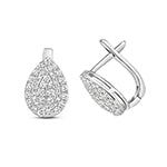 Clustdlysau Diemwnt Aur Gwyn 9ct 0.5CT
