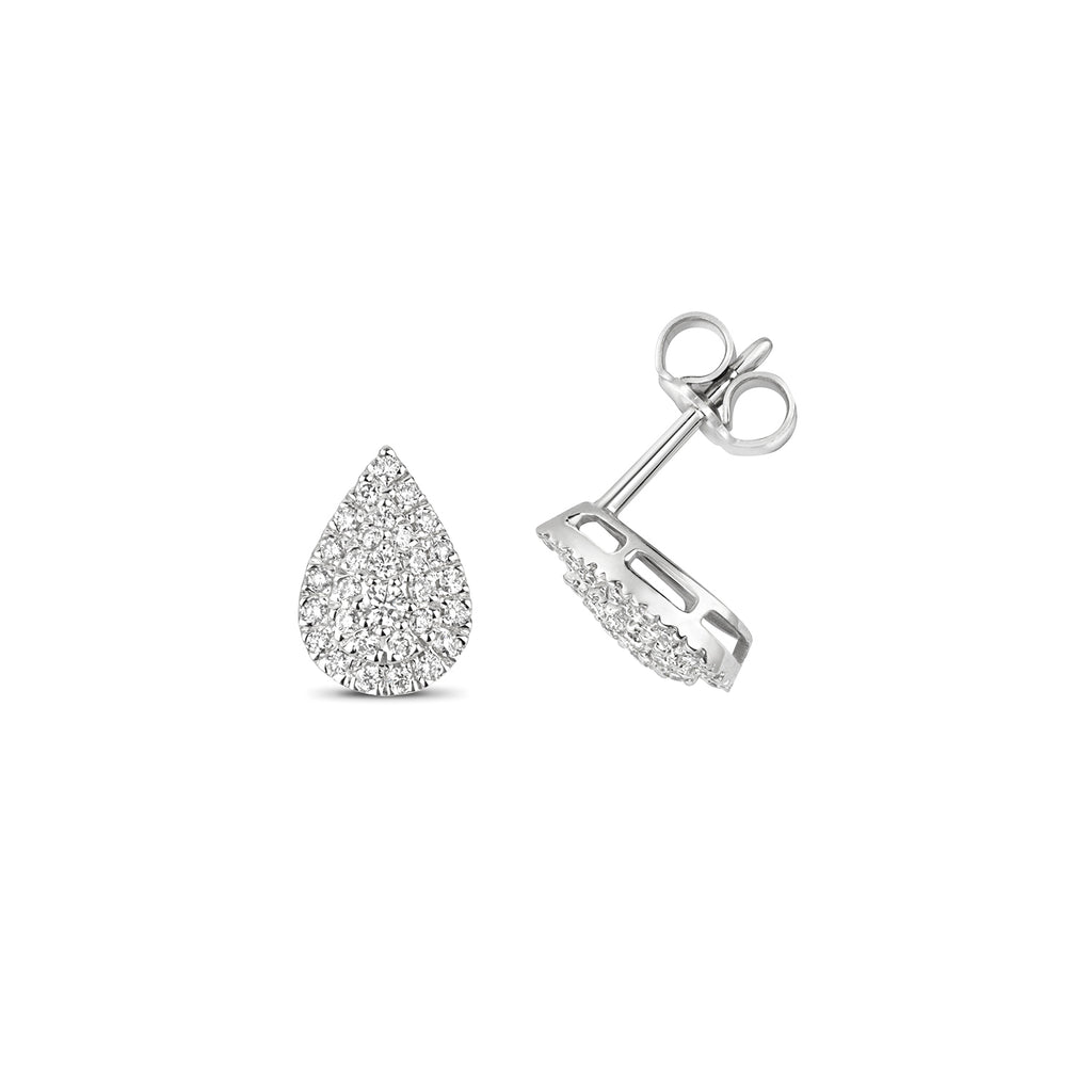 Clustdlysau Diemwnt Aur Gwyn 9ct 0.35ct