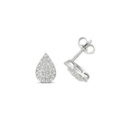 Clustdlysau Diemwnt Aur Gwyn 9ct 0.35ct