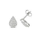 Clustdlysau Diemwnt Aur Gwyn 9ct 0.35ct