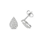Clustdlysau Diemwnt Aur Gwyn 9ct 0.35ct