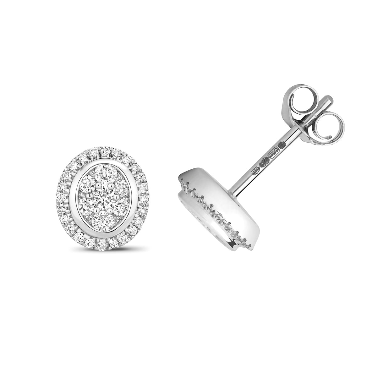 9ct White Gold Diamond Earrings 0.23CT