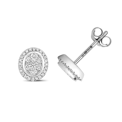 9ct White Gold Diamond Earrings 0.23CT