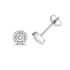 Clustdlysau Diemwnt Aur Gwyn 9ct 0.26CT