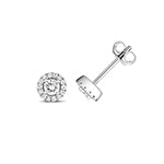 Clustdlysau Diemwnt Aur Gwyn 9ct 0.26CT