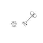 Clustdlysau Diemwnt Aur Gwyn 9ct 0.15CT