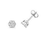 Clustdlysau Diemwnt Aur Gwyn 9ct 0.35CT