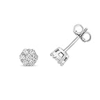 Clustdlysau Diemwnt Aur Gwyn 9ct 0.35CT
