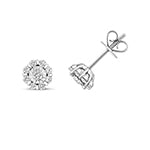 Clustdlysau Diemwnt Aur Gwyn 9ct 0.4CT