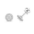 Clustdlysau Diemwnt Aur Gwyn 9ct 0.29CT