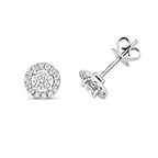 Clustdlysau Diemwnt Aur Gwyn 9ct 0.29CT