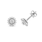 Clustdlysau Diemwnt Aur Gwyn 9ct 0.3CT