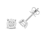 9ct White Gold Diamond Earrings 0.1CT
