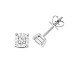 9ct White Gold Diamond Earrings 0.1CT