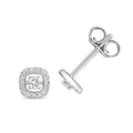9ct White Gold Diamond Earrings 0.13CT