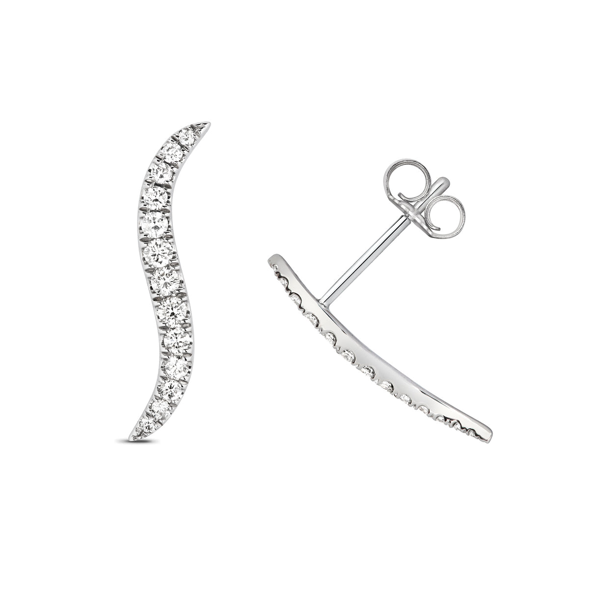 Clustdlysau Diemwnt Aur Gwyn 9ct 0.25CT