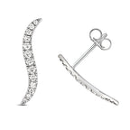 Clustdlysau Diemwnt Aur Gwyn 9ct 0.25CT