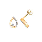 Clustdlysau Diemwnt Aur Melyn 9ct 0.09CT