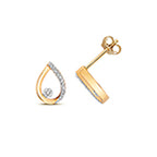 Clustdlysau Diemwnt Aur Melyn 9ct 0.09CT