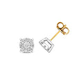 Clustdlysau Diemwnt Aur Melyn 9ct 0.3CT