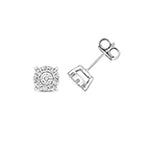 Clustdlysau Diemwnt Aur Gwyn 9ct 0.3CT