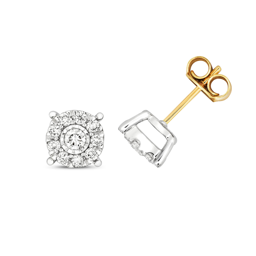 9ct Yellow Gold Diamond Earrings 0.4CT