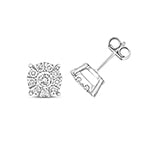 Clustdlysau Diemwnt Aur Gwyn 9ct 0.65CT