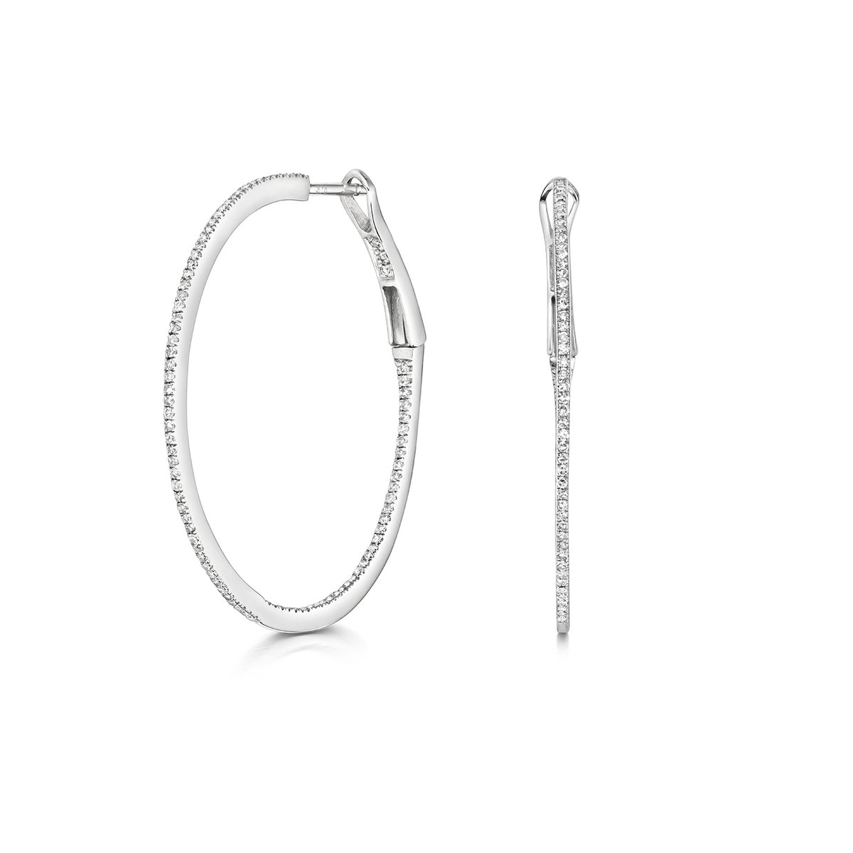 Clustdlysau Diemwnt Aur Gwyn 9ct 0.5CT