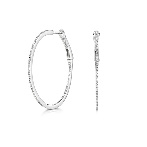 Clustdlysau Diemwnt Aur Gwyn 9ct 0.5CT