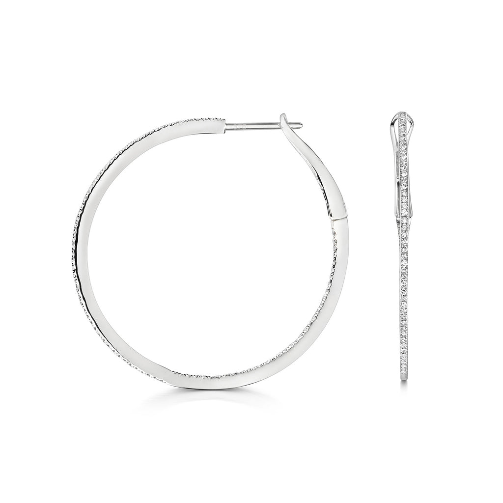 Clustdlysau Diemwnt Aur Gwyn 9ct 0.5CT