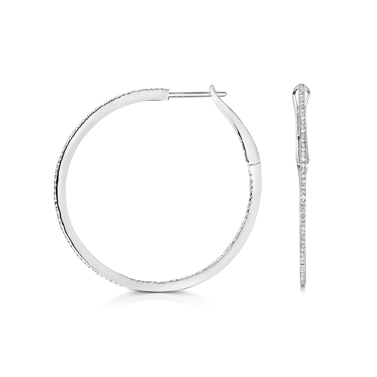 Clustdlysau Diemwnt Aur Gwyn 9ct 0.5CT