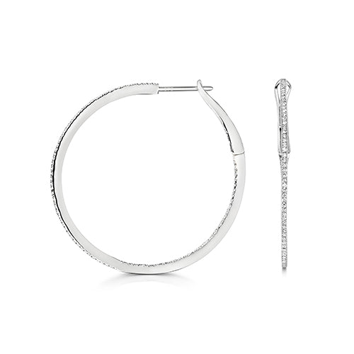 Clustdlysau Diemwnt Aur Gwyn 9ct 0.5CT