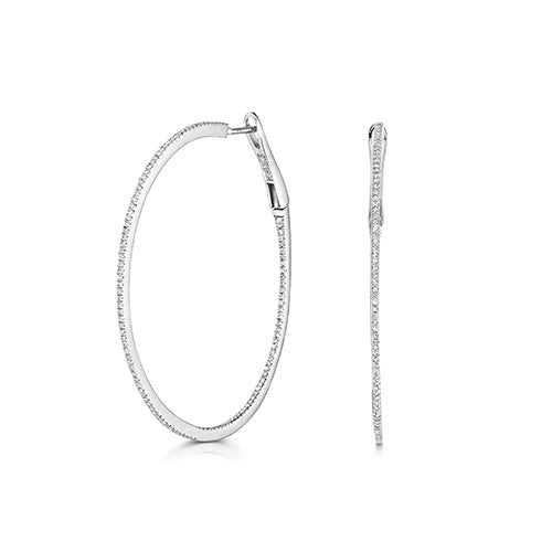 Clustdlysau Diemwnt Aur Gwyn 9ct 0.75CT