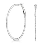 Clustdlysau Diemwnt Aur Gwyn 9ct 0.75CT