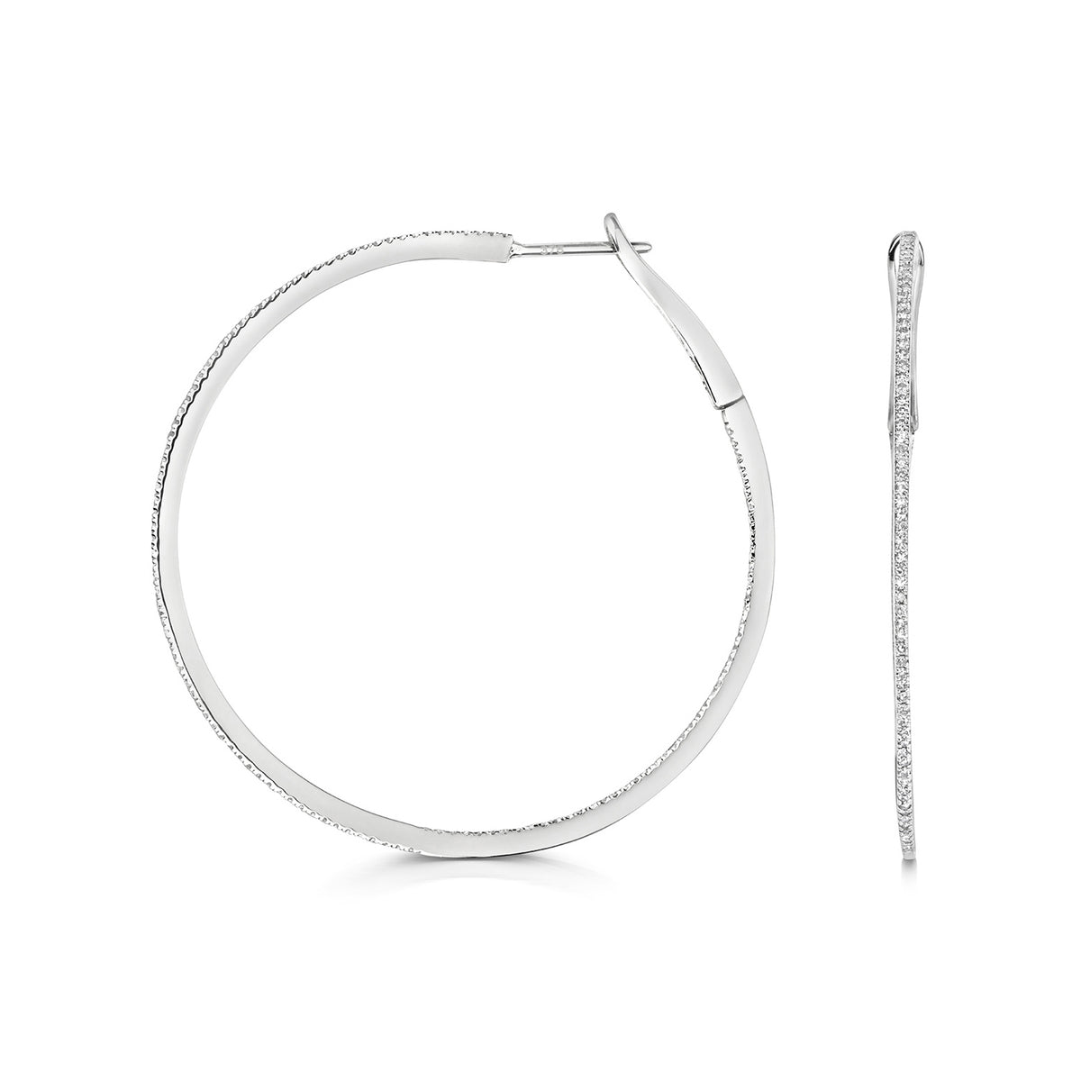 Clustdlysau Diemwnt Aur Gwyn 9ct 0.75CT