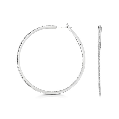 Clustdlysau Diemwnt Aur Gwyn 9ct 0.75CT