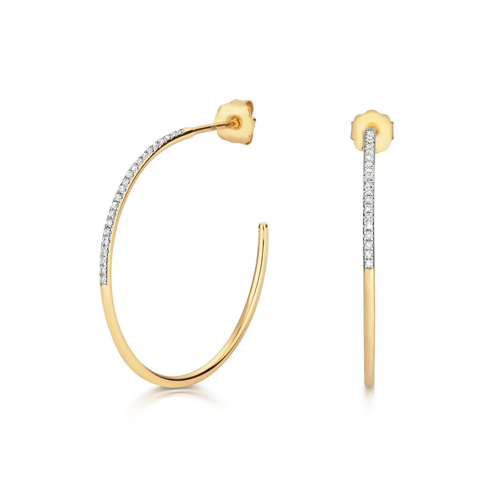 Clustdlysau Diemwnt Aur Melyn 9ct 0.08CT