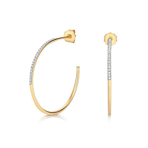Clustdlysau Diemwnt Aur Melyn 9ct 0.08CT