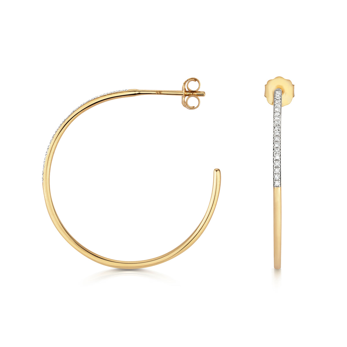 Clustdlysau Diemwnt Aur Melyn 9ct 0.08CT