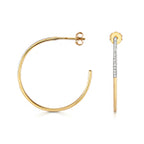 Clustdlysau Diemwnt Aur Melyn 9ct 0.08CT