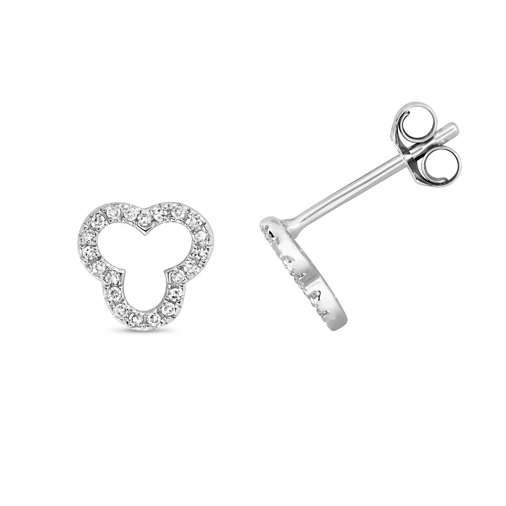 9ct White Gold Diamond Earrings 0.07CT