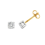 Clustdlysau Diemwnt Aur Melyn 9ct 0.6CT
